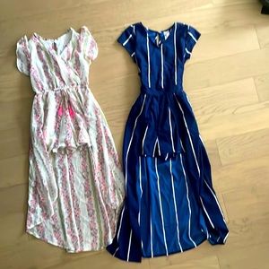 2 shorts in the front, dress in the back summer girls looks